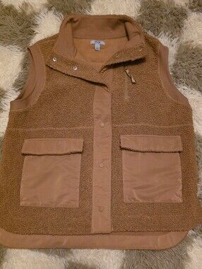 FLX Women's Camel Sherpa Utility Vest